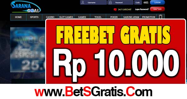 SaranaGoal Freebet Gratis Rp 10.000 Tanpa Deposit