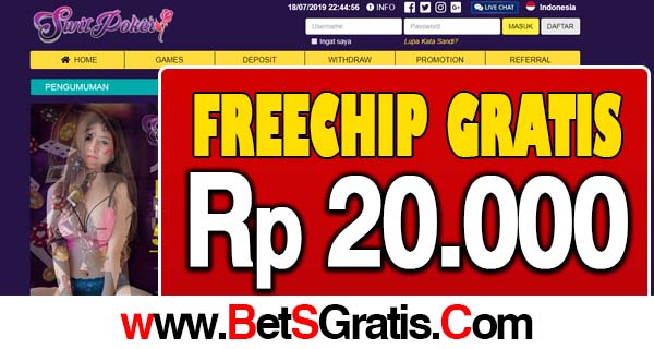 SwitPoker Freechip Gratis Rp 20.000 Tanpa Deposit