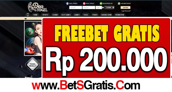 DoaTogel Freebet Gratis RP 200.000 Tanpa Deposit