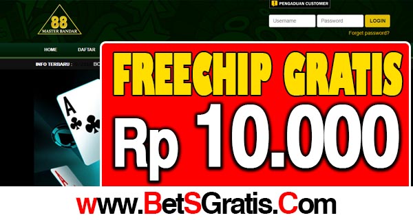 MasterBandar88 Freechip Gratis Rp 10.000 Tanpa Deposit