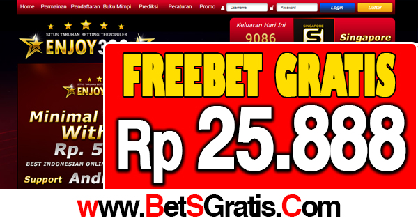 Enjoy303.Com Freebet Gratis Rp 25.888 Tanpa Deposit