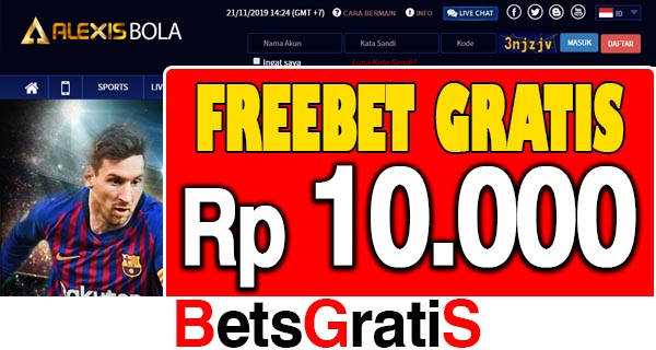 AlexisBola Freebet Gratis Rp 10.000 Tanpa Deposit