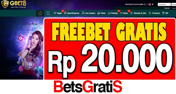 GBet8.Com Freebet Gratis Rp 20.000 Tanpa Deposit