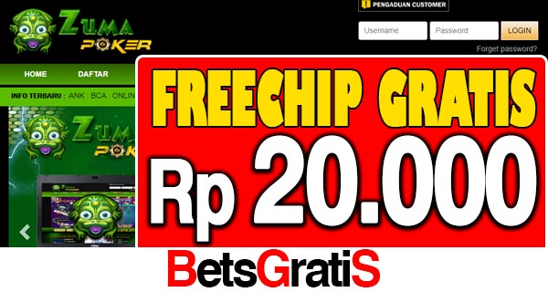 ZumaPoker Freechip Gratis Rp 20.000 Tanpa Deposit