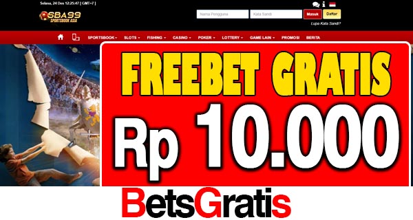 SBA99 Freebet Gratis Rp 10.000 Tanpa Deposit