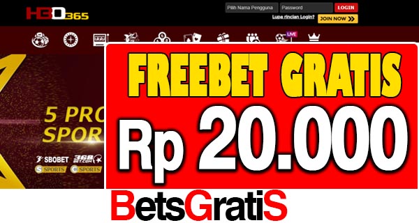 HBO365 Freebet Gratis Rp 20.000 Tanpa Deposit