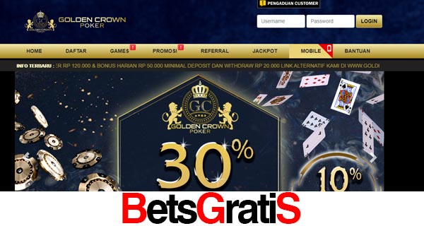 GoldenCrownPoker Bonus New Member 30%