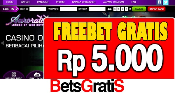 AuroraToto Freebet Gratis Rp 5.000 Tanpa Deposit