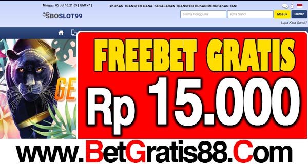 SBOSlot99 Freebet Gratis Rp 15.000 Tanpa Deposit