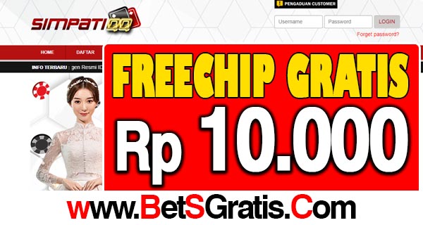 Simpatiqq Freechip Gratis Rp 10.000 Tanpa Deposit