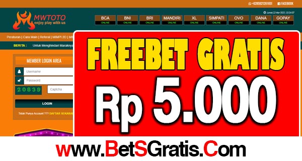 MWToto Freebet Gratis Rp 5.000 Tanpa Deposit