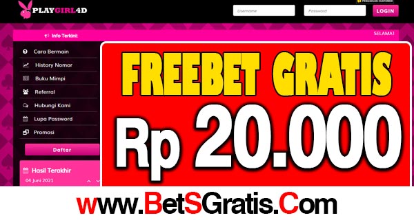 PlayGirl4D Freebet Gratis Rp 20.000 Tanpa Deposit