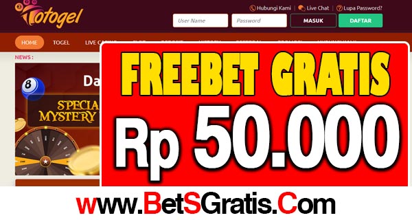 Totogel Freebet Gratis Rp 50.000 Tanpa Deposit