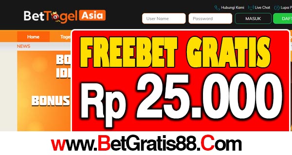 BetTogelAsia Freebet Gratis Rp 25.000 Tanpa Deposit