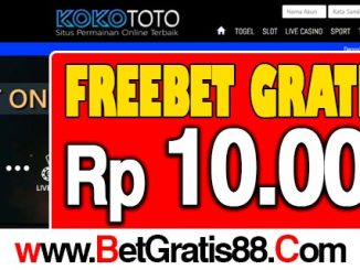 KOKOToto Freebet Gratis Rp 10.000 Tanpa Deposit