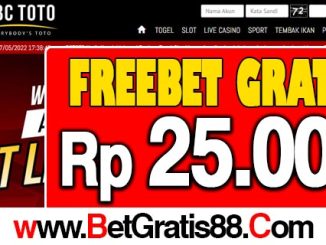 SBCToto Freebet Gratis Rp 25.000 Tanpa Deposit