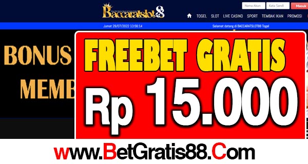 BacaratSlot88 Freebet Gratis Rp 15.000 Tanpa Deposit