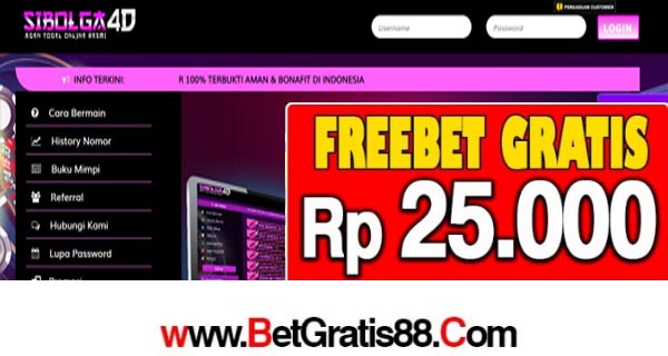 SIBOLGA4D Freebet Gratis Rp 25.000 Tanpa Deposit