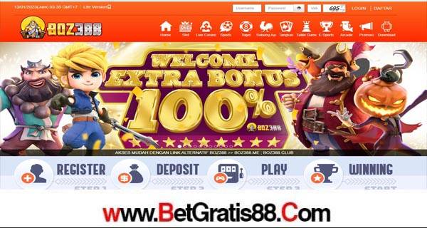 BOZ388 WELCOME BONUS SLOT DEPOSIT 100%