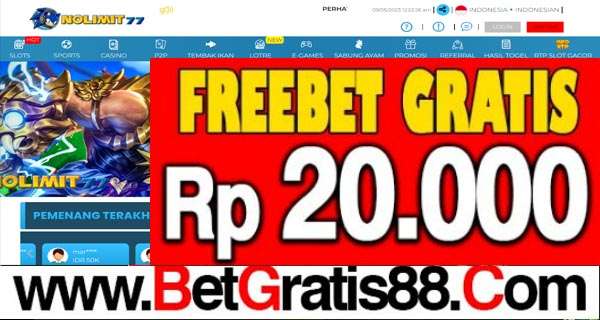 NOLIMIT77 Freebet Gratis Rp 20.000 Tanpa Deposit