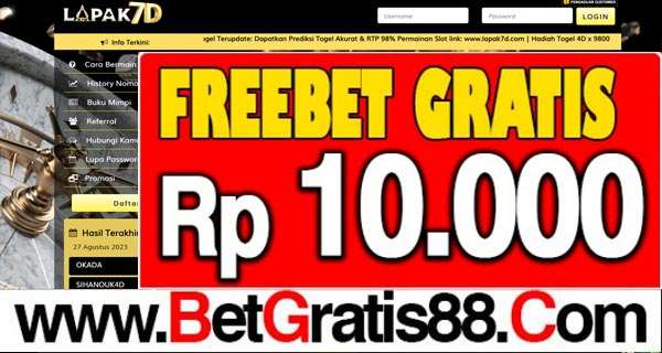 LAPAK7D Freebet Gratis Rp 10.000 Tanpa Deposit