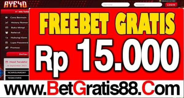 AYE4D Freebet Gratis Rp 15.000 Tanpa Deposit