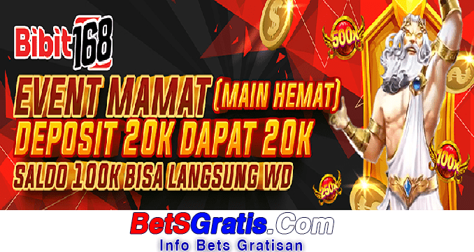 Bibit168 Freebet Gratis Rp 10.000 Tanpa Deposit